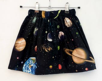 Space Skirt, Outer Space, Planets Skirt, Space Outfit, Planet Gift, Space Gift, Girls Skirt, Space Party, Galaxy Skirt, Galaxy Party Skirt