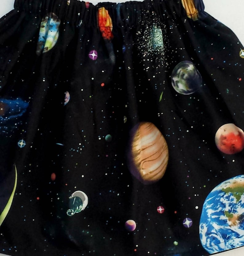 Space Skirt, Outer Space, Planets Skirt, Space Outfit, Planet Gift, Space Gift, Girls Skirt, Space Party, Galaxy Skirt, Galaxy Party Skirt image 6