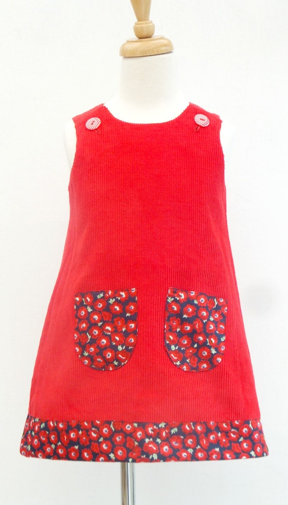 Vestido rojo de las niñas jumper de las niñas vestido - Etsy México Vestido rojo de las niñas jumper de las niñas vestido - Etsy México