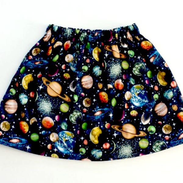 Planets Skirt, Outer Space, Space Skirt, Space Outfit, Planet Gift, Space Gift, Girls Skirt, Galaxy Skirt, Galaxy Party Skirt, Galaxy Outfit