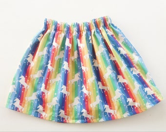 Rainbow Skirt, Unicorn Skirt, Girls Skirt, Girls Rainbow Skirt, Girls Party Skirt, Rainbow Clothing, Rainbow Outfit, Unicorns, Rainbows