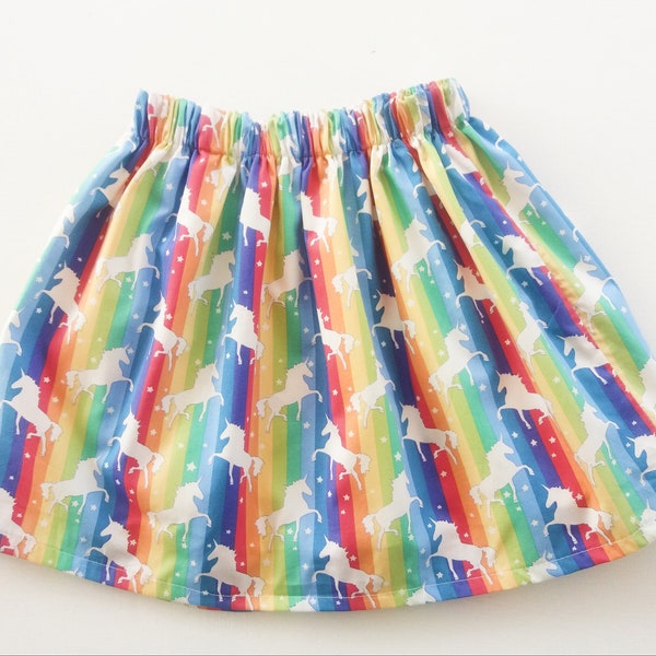 Rainbow Skirt, Unicorn Skirt, Girls Skirt, Girls Rainbow Skirt, Girls Party Skirt, Rainbow Clothing, Rainbow Outfit, Unicorns, Rainbows