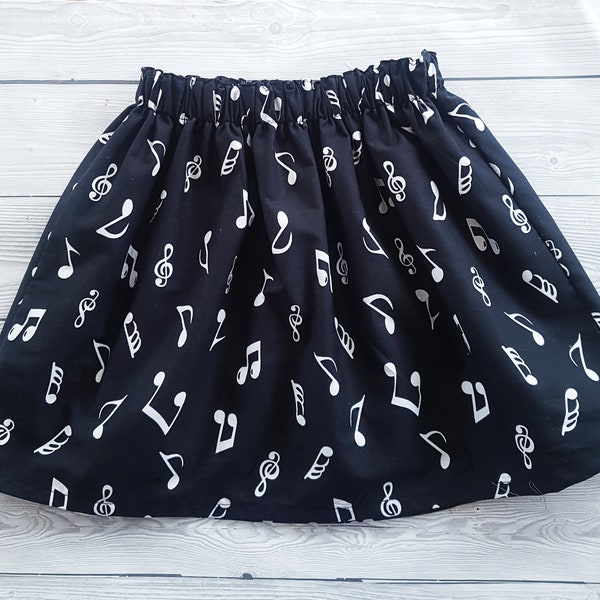 Music Skirt, Girls Skirt, Girl Music, Girls Party Skirt, Music Clothing,Musical Outfit, Birthday Outfit, Music Lover, Music Notes Skirt