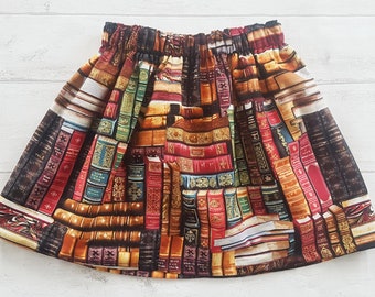 Books Skirt, Library Skirt, Literary Skirt, Girls Books, Book Lover, Literary Gift,  Book Clothing, Book Gift, Literature Gift, Girls Skirt