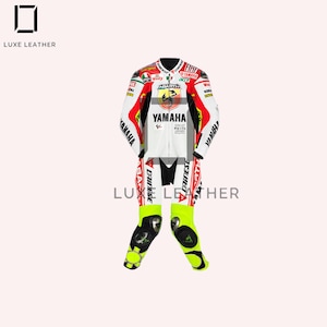 Neuer Valentino Rossi Yahama 2007 Motorrad Reitanzug, GPlus Motorrad Original Leder Rennanzug, Geschenk für Biker