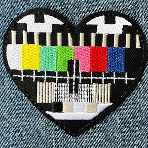 Retro TV & Cassette Embroidered Patch – 90s Nostalgia Iron On Badge – Vintage Aesthetic Jacket Applique – Choose Design
