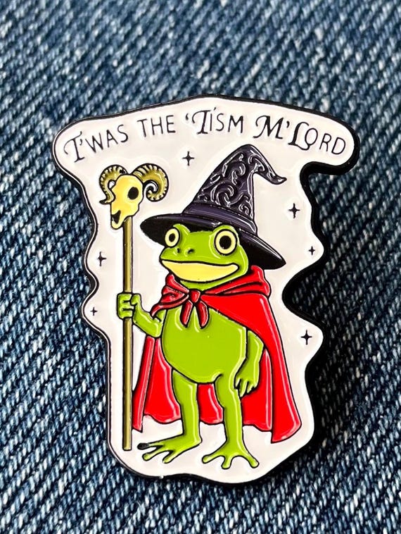 Neurodivergent Frog Wizard Enamel Pin – Funny RPG Fantasy Lapel Badge – Autism Humour Geek Gift - DND gift