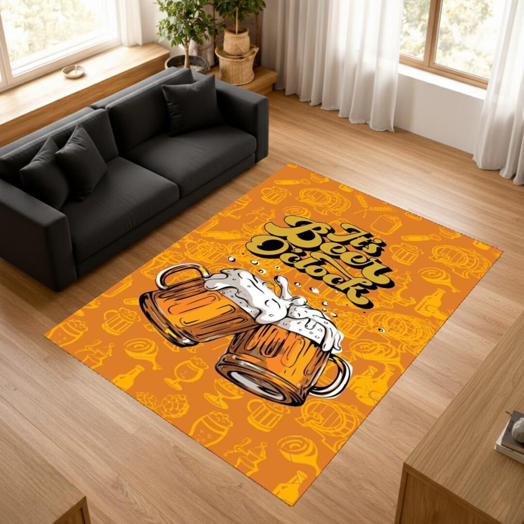 Foster Beer Rug Beer Time Retro Bar Rug, Vintage Pub Graphic Man Cave Area Rug - Etsy