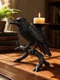 Gothic Raven Candle Holder