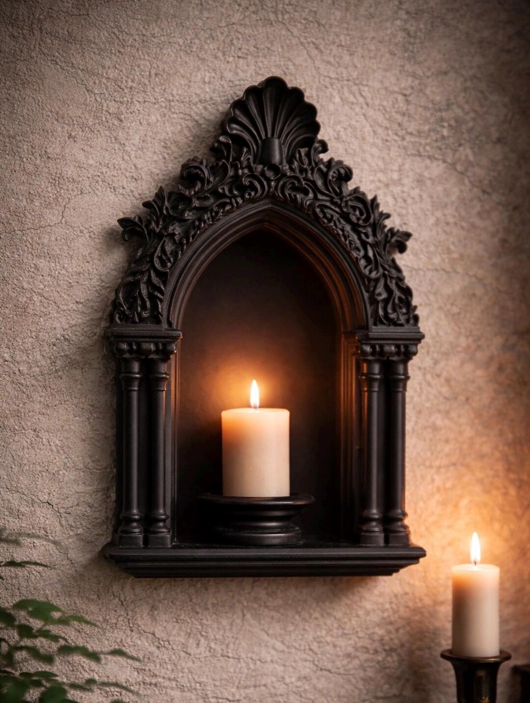 Gothic Wall Sconce – Black Cathedral Arch Decor - Etsy