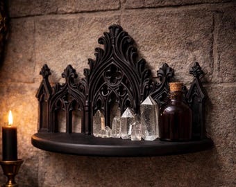 Gothic Cathedral Wall Shelf | Dark Academia Decor | Witchy Altar Shelf