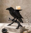 Gothic Raven Candle Holder