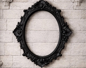 Oval Frame - Black Victorian Baroque
