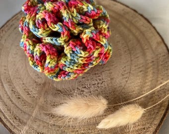 Handgemachter Sensorik Ball aus 100% Baumwolle - Regenbogen multicolor
