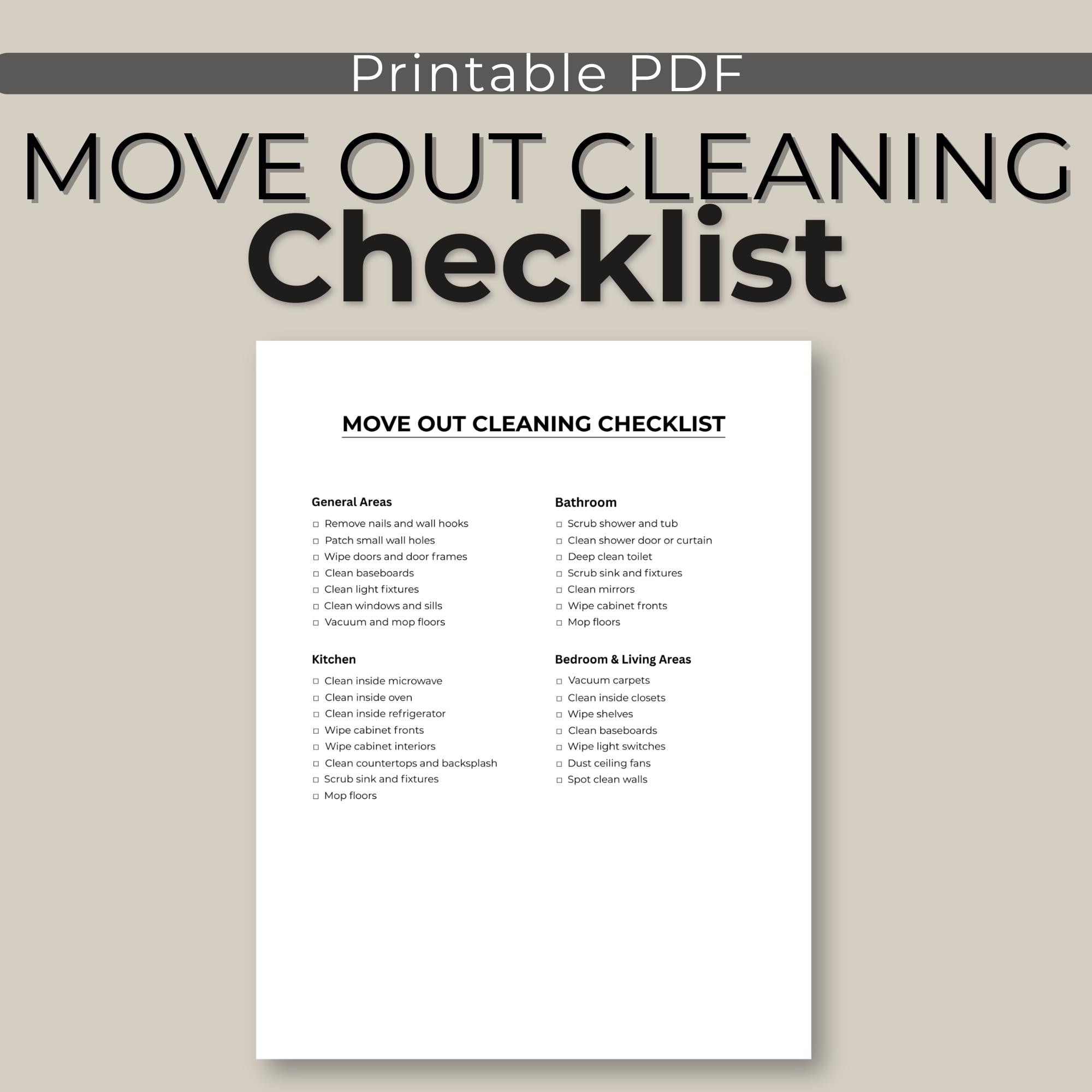 Move Out Cleaning Checklist | Rental Inspection Guide (digital Download ...