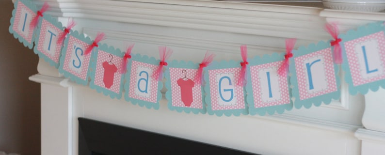 Ask About Party Pack Specials It/'s a Girl Bodysuit One Piece Baby Shower Banner Pink Blue Hot Pink Polka Dot