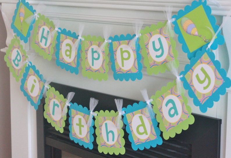 Cupcake Toppers Favor Tags /& Door Sign Available Happy Birthday Pink Purple Girly Oh The Places You/'ll Go Story Inspired Banner