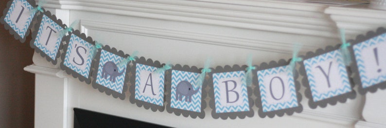 Other Colors Elephant Baby Shower Unisex Yellow /& Grey Chevron Elephant It/'s a Girl It/'s a Boy or Mommy to Be Baby Shower Banner Sign