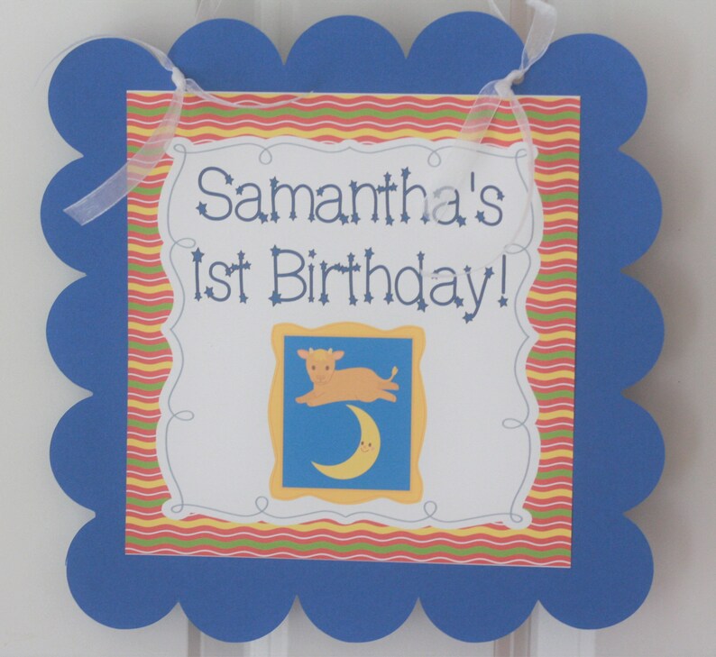 Toppers Avail Door Sign Goodnight Moon Story Storybook Inspired Theme Happy Birthday Banner Sign Decorations Party