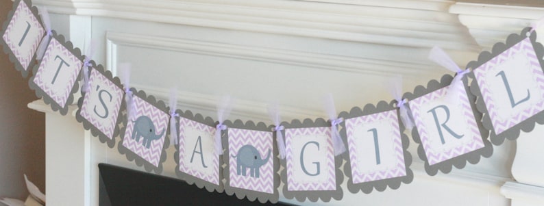 Other Colors Elephant Baby Shower Unisex Yellow /& Grey Chevron Elephant It/'s a Girl It/'s a Boy or Mommy to Be Baby Shower Banner Sign
