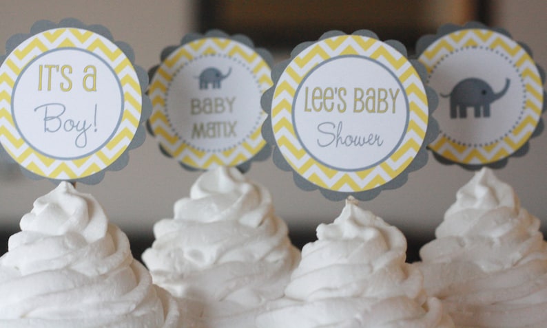 Other Colors Elephant Baby Shower Unisex Yellow /& Grey Chevron Elephant It/'s a Girl It/'s a Boy or Mommy to Be Baby Shower Banner Sign