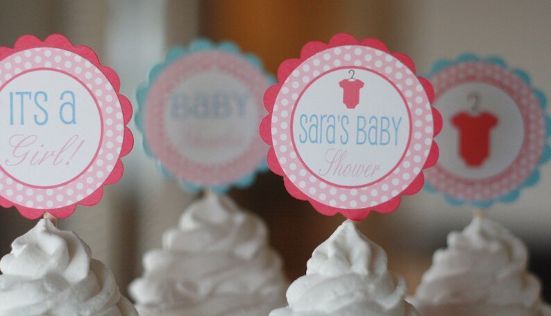 Ask About Party Pack Specials It/'s a Girl Bodysuit One Piece Baby Shower Banner Pink Blue Hot Pink Polka Dot