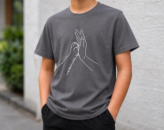 Cat High Five Shirt, Minimalist Line Art Pet Lover Tee