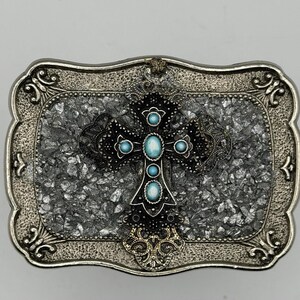 Crushed Turquoise Belt Buckle - Etsy display picture 2