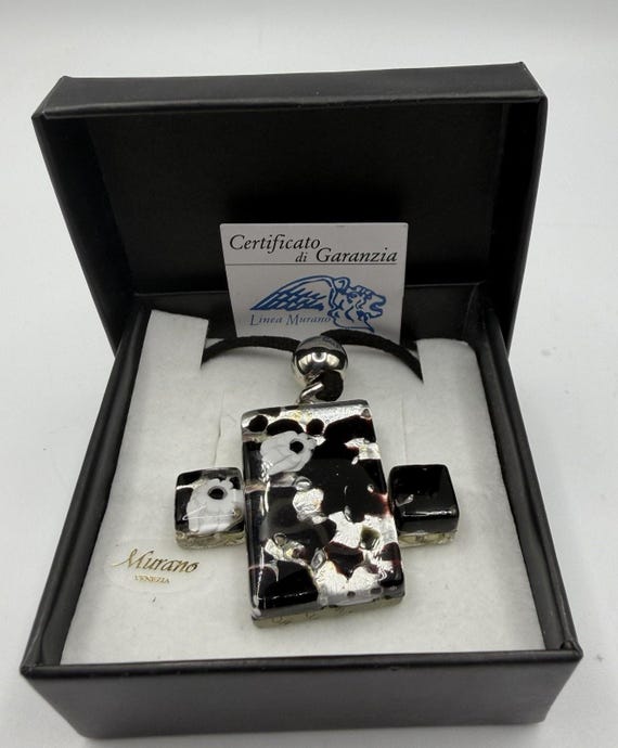 Authentic Murano Glass Jewelry Set Pendant Earrings Millefiori Italy COA Box