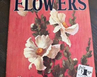 Libro de arte antiguo de Walter T. Foster, titulado "Pinturas de flores" de Claude Parsons, n.° 75.