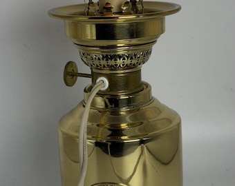 Zabytkowa lampa mosiężna E.S. Sorensen z Danii 6434, styl morski, Scantime, Dania, przerobiona