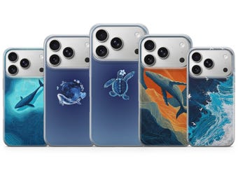 Ocean Theme phone case Sea Life Whale Cute for iPhone 17 Air 16e Pro Max 15 14 13 | Samsung A57 A37 S26 Ultra S25 FE | Google Pixel 10A