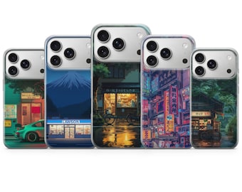 Japan Aesthetic phone case Japanese Nights Street for iPhone 17 Air 16e Pro Max 15 14 13 Samsung A57 A37 S26 Ultra S25 FE Google Pixel 10A 9