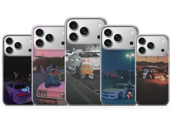 Car Cartoon phone case Gumball, Tom&Jerry, Stitch for iPhone 17 Air 16e Pro Max 15 14 13 Samsung A57 A37 S26 Ultra S25 FE Google Pixel 10A 9