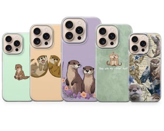 Cute Otter phone case Wildlife Animal for iPhone 17 Air 16e Pro Max 15 14 13 | Samsung A57 A37 S26 Ultra S25 FE | Google Pixel 10A
