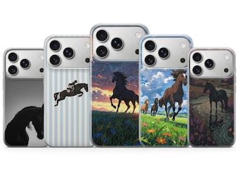 Horse Lover phone case Painting Horses for iPhone 17 Air 16e Pro Max 15 14 13 | Samsung A57 A37 S26 Ultra S25 FE | Google Pixel 10A 9