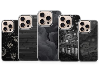 Black Design phone case Clean Color Aesthetic for iPhone 17 Air 16e Pro Max 15 14 13 | Samsung A57 A37 S26 Ultra S25 FE | Google Pixel 10A