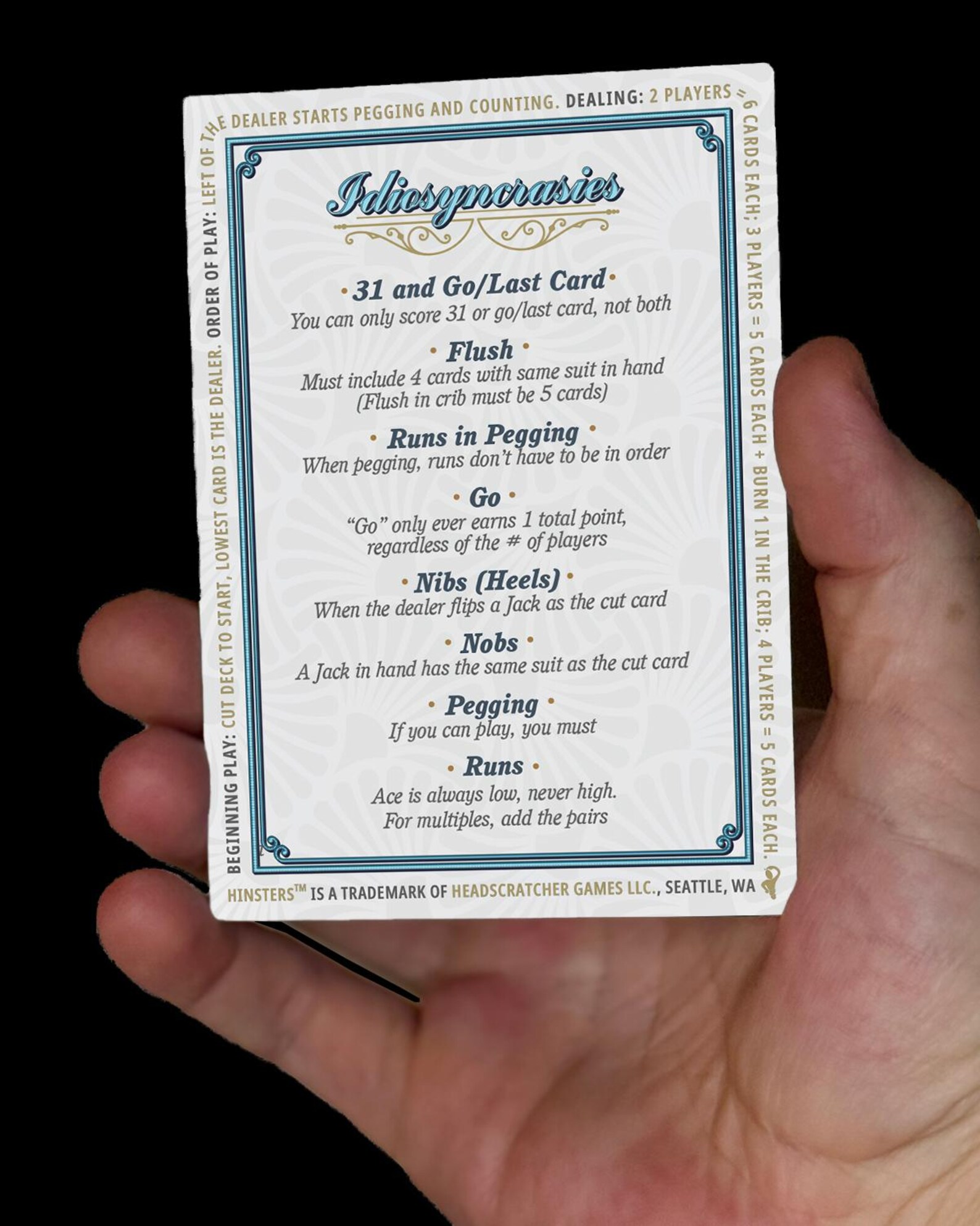 Cribbage Scoring + Rules Cheat Sheet (classic - Large Hinster) - Etsy