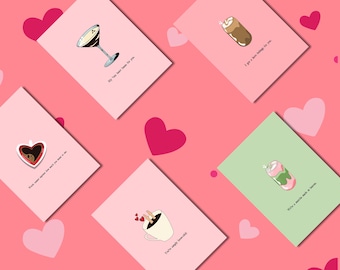 Utskrivbara födelsedagskort och kort för speciella tillfällen för kaffeälskare (PDF) + Canva-mall