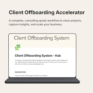 Client Offboarding System Notion Template | STRATOVA Offboarding Accelerator, Client Portal, CRM‑Lite for Service Providers