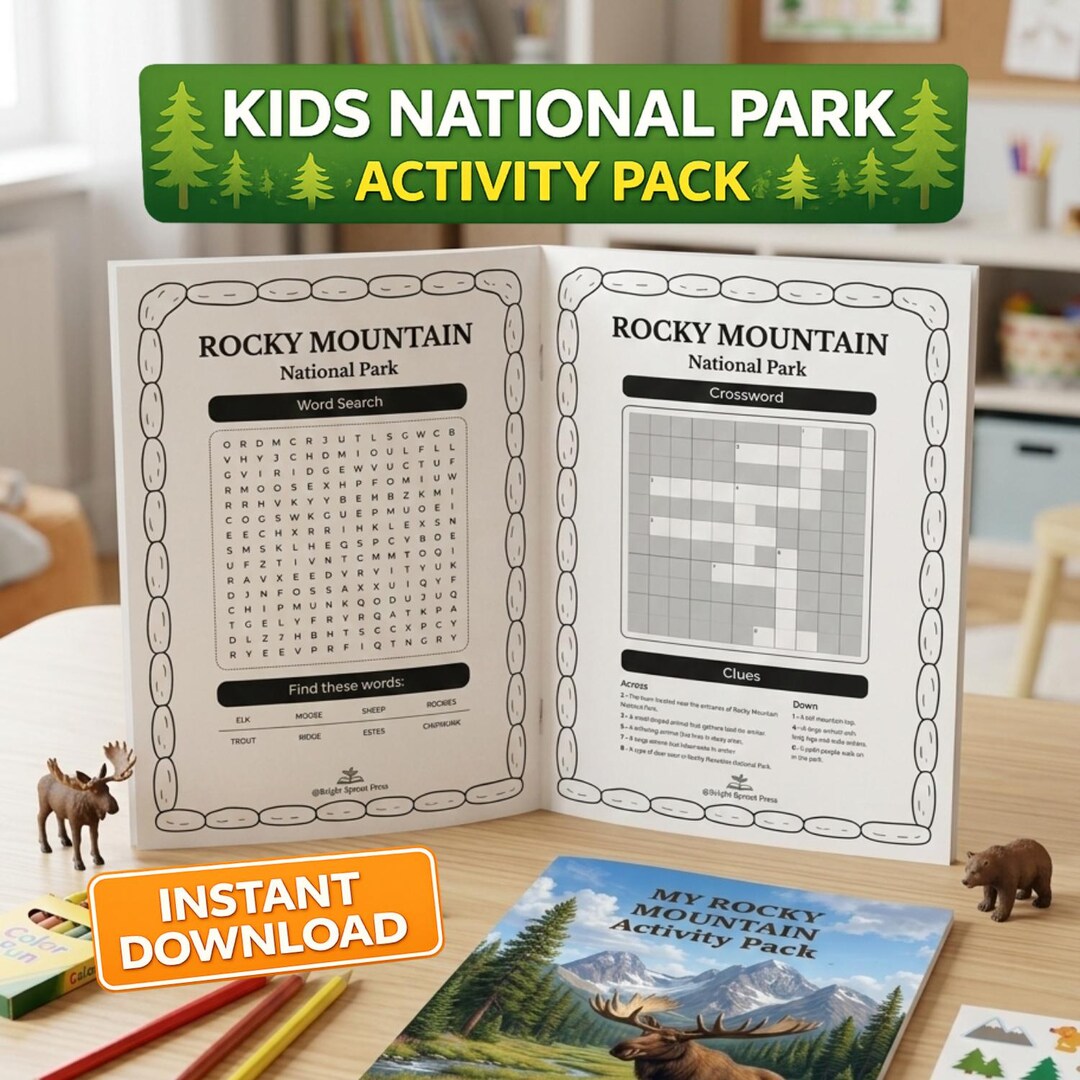Rocky Mountain Kids Activity Pack | National Park Road Trip Worksheets