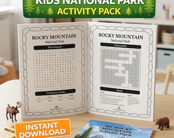 Rocky Mountain Kids Printable Activity Pack | National Park Road Trip Worksheets (Digital Download)