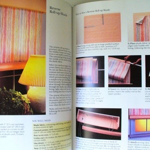May include: A book with instructions on how to sew a reverse roll-up shade. The book includes diagrams and illustrations of the steps involved. The book also includes a list of materials needed for the project.