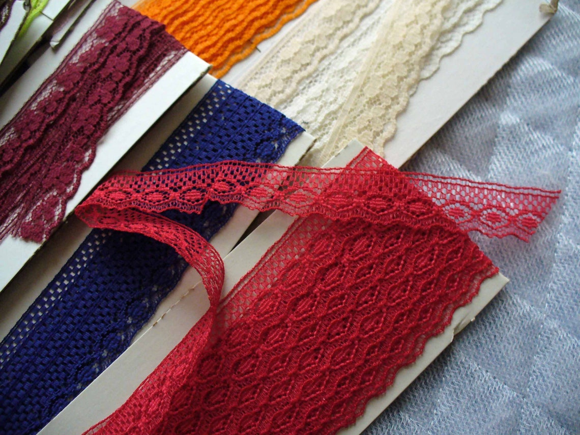 Stretch Lace Hem Tape Binding Sewing Crafts Lot of 12 Partial Etsy