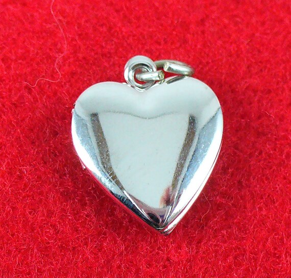 Puffy Heart Locket Silver Charm Pendant Souvenir … - image 2