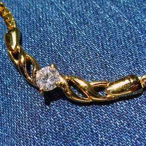 Vintage BLING 14k Electroplate Gold CZ "Wings" Collection Necklace Snake Chain Sparkle, New Year's Eve