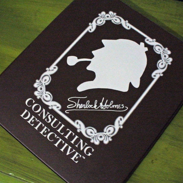 Sherlock Holmes: Consulting Detective, non-board game, deluxe edition, 1980s game, map clues mystery newspaper game, leatherette binder