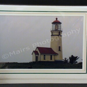 Photo Note Card, Lighthouse, Fog, Masculine, Red & White, Birthday Card, FATHER&#39;S DAY Card, Eco-Friendly All Occasion, Blank Greeting Card
