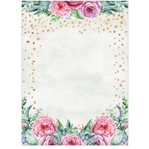 Confetti Flowers Letterhead Printer Paper, 25, 100 or 150 Sheets per Pack