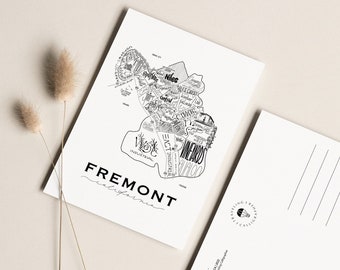 Postcard | Fremont Neighborhood Map: 4x6 Postcard (Packs of 5 Available)